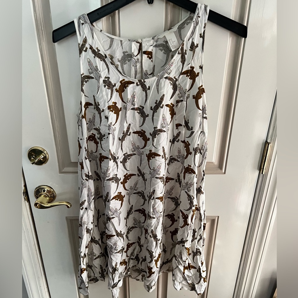 Gator Pattern Sleeveless Dress